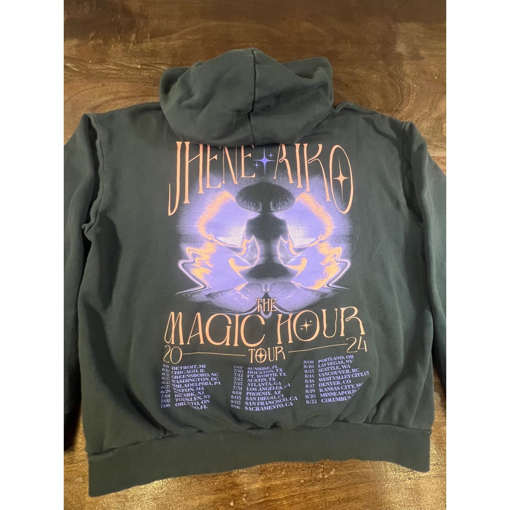 Jhene Aiko The Magic Hour Tour 2024 Hoodie Washed Black XL Concert Merch